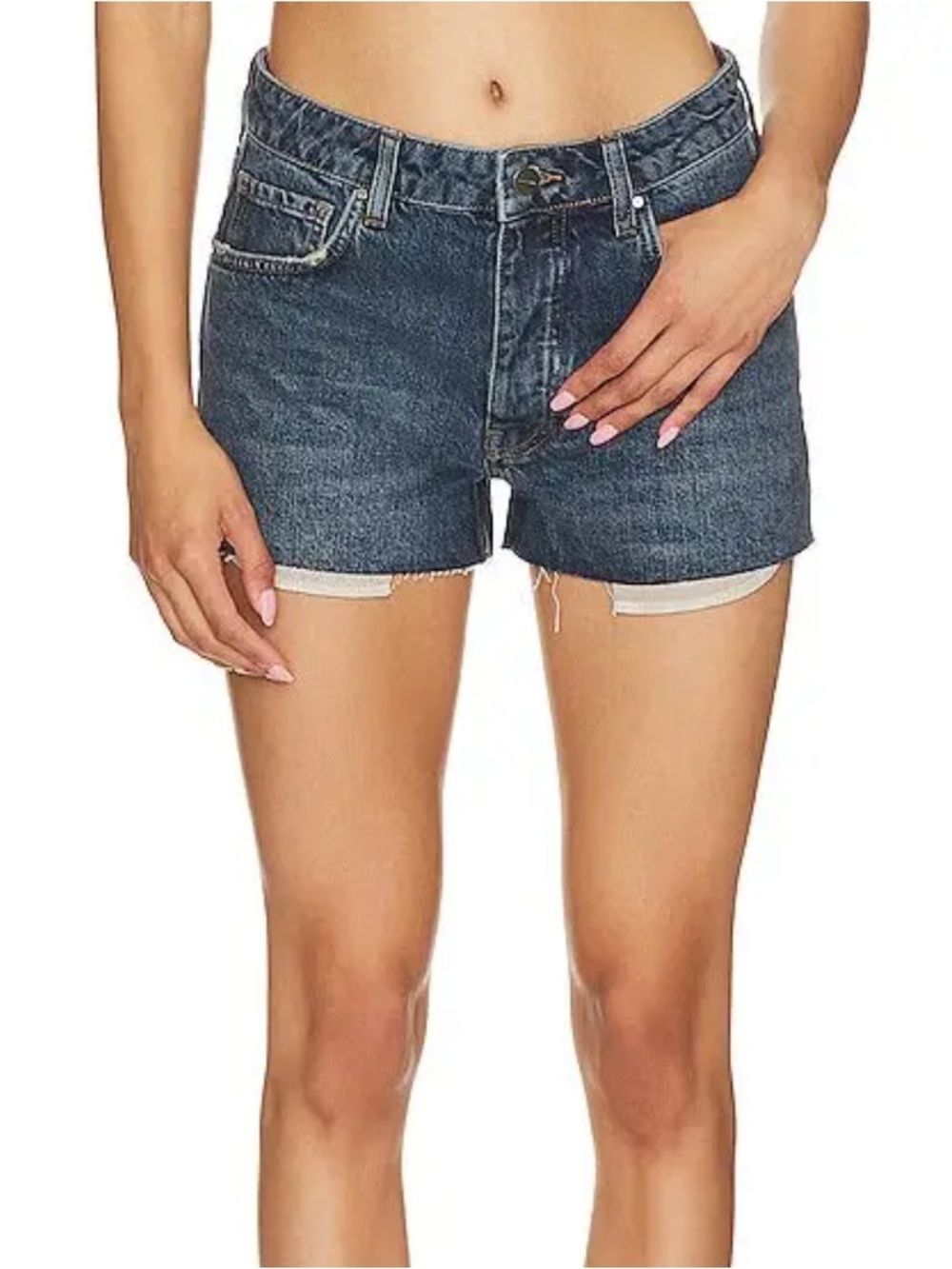 Anine Bing Leya Denim Cutoff shorts in blue